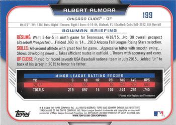 2015 Bowman Draft - Chrome #199 Albert Almora Back