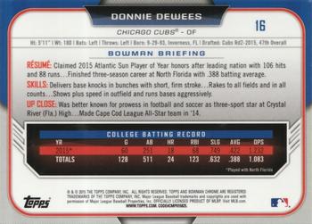 2015 Bowman Draft - Chrome Refractors #16 Donnie Dewees Back
