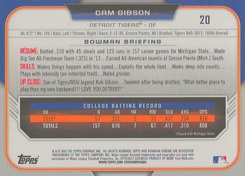 2015 Bowman Draft - Chrome Refractors #20 Cam Gibson Back
