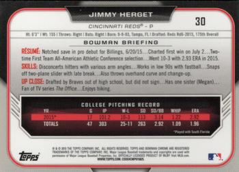 2015 Bowman Draft - Chrome Refractors #30 Jimmy Herget Back