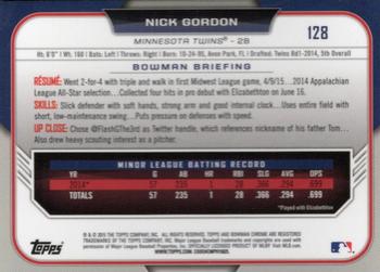 2015 Bowman Draft - Chrome Refractors #128 Nick Gordon Back