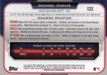 2015 Bowman Draft - Chrome Refractors #133 Michael Chavis Back
