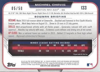 2015 Bowman Draft - Gold #133 Michael Chavis Back