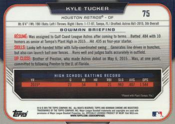 2015 Bowman Draft - Chrome Blue Sky Refractors #75 Kyle Tucker Back