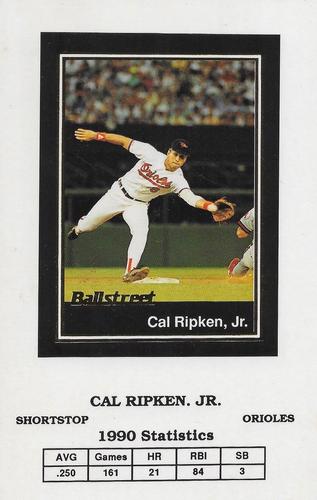 1991 Ballstreet - Oversized #12 Cal Ripken Jr. Front