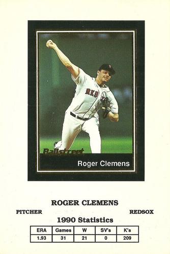 1991 Ballstreet - Oversized #13 Roger Clemens Front
