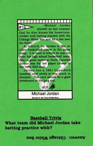 1991 Ballstreet - Oversized #19 Michael Jordan Back