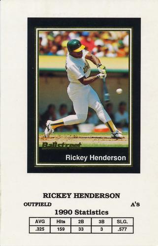1991 Ballstreet - Oversized #21 Rickey Henderson Front