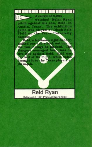 1991 Ballstreet - Oversized #32 Reid Ryan Back
