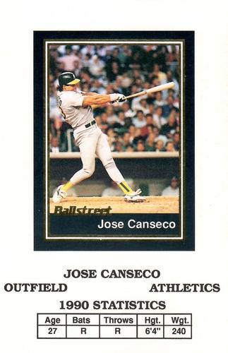 1991 Ballstreet - Oversized #52 Jose Canseco Front