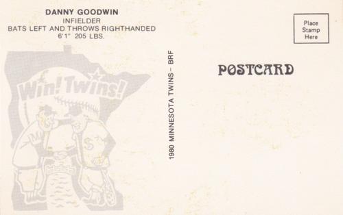 1980 Minnesota Twins Postcards #NNO Danny Goodwin Back