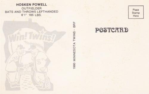 1980 Minnesota Twins Postcards #NNO Hosken Powell Back