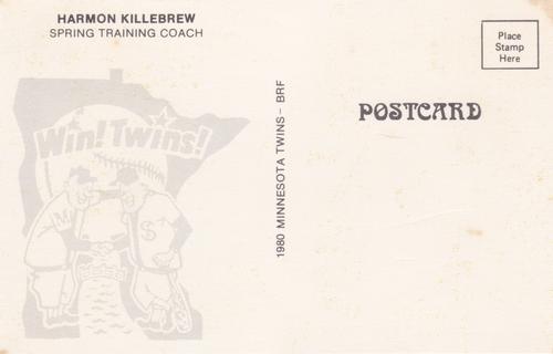 1980 Minnesota Twins Postcards #NNO Harmon Killebrew Back