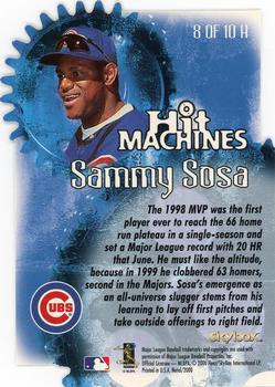 2000 Metal - Hit Machines #8 H Sammy Sosa  Back