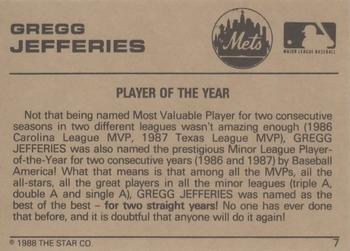 1988-89 Star Gold #7 Gregg Jefferies Back