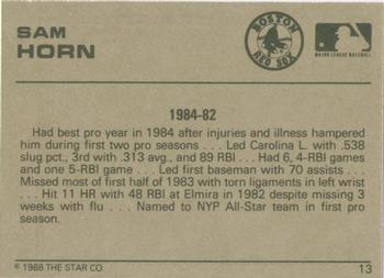 1988-89 Star Gold #13 Sam Horn Back
