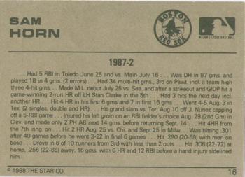 1988-89 Star Gold #16 Sam Horn Back