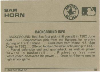 1988-89 Star Gold #18 Sam Horn Back