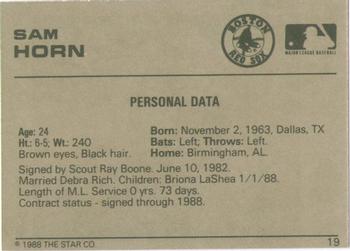 1988-89 Star Gold #19 Sam Horn Back