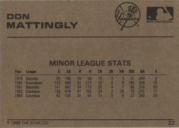 1988-89 Star Gold #22 Don Mattingly Back