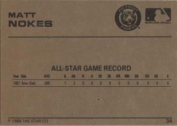 1988-89 Star Gold #34 Matt Nokes Back