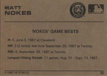1988-89 Star Gold #35 Matt Nokes Back