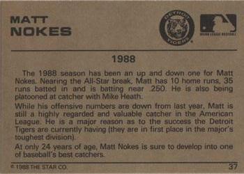 1988-89 Star Gold #37 Matt Nokes Back