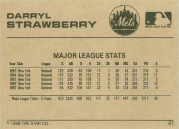 1988-89 Star Gold #41 Darryl Strawberry Back