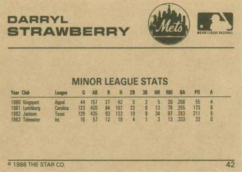 1988-89 Star Gold #42 Darryl Strawberry Back