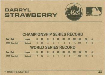 1988-89 Star Gold #44 Darryl Strawberry Back