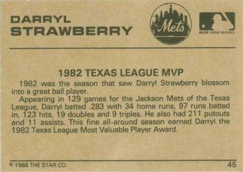 1988-89 Star Gold #45 Darryl Strawberry Back