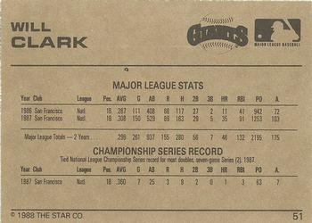 1988-89 Star Gold #51 Will Clark Back