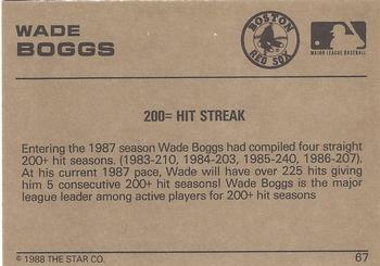 1988-89 Star Gold #67 Wade Boggs Back