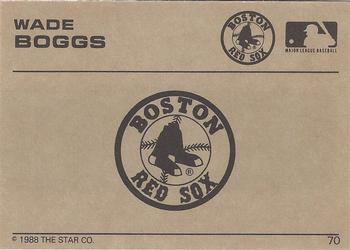 1988-89 Star Gold #70 Wade Boggs Back