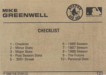 1988-89 Star Gold #121 Mike Greenwell Back