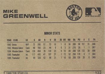 1988-89 Star Gold #122 Mike Greenwell Back
