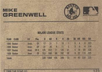 1988-89 Star Gold #123 Mike Greenwell Back