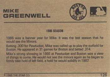 1988-89 Star Gold #126 Mike Greenwell Back