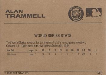 1988-89 Star Gold #145 Alan Trammell Back