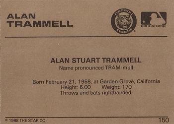 1988-89 Star Gold #150 Alan Trammell Back