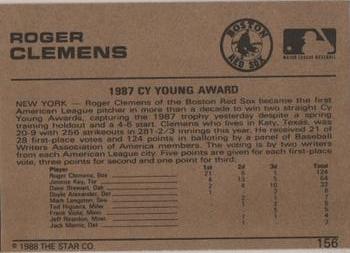 1988-89 Star Gold #156 Roger Clemens Back