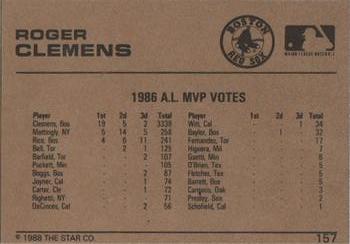 1988-89 Star Gold #157 Roger Clemens Back