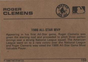 1988-89 Star Gold #159 Roger Clemens Back