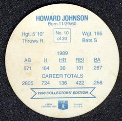 1990 Holsum Discs #10 Howard Johnson Back