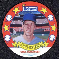1990 Holsum Discs #12 Orel Hershiser Front