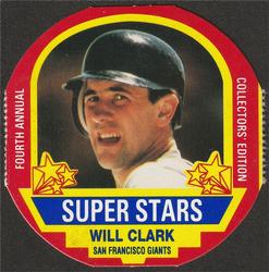 1990 MSA Super Stars Discs #1 Will Clark Front