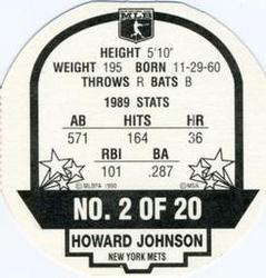 1990 MSA Super Stars Discs #2 Howard Johnson Back