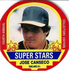 1990 MSA Super Stars Discs #4 Jose Canseco Front