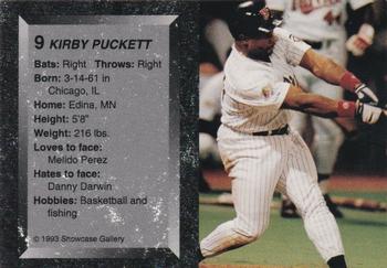 1993 Showcase Gallery Magazine #9 Kirby Puckett Back