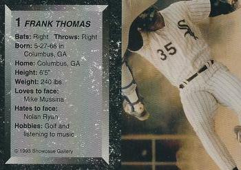 1993 Showcase Gallery Magazine #1 Frank Thomas Back